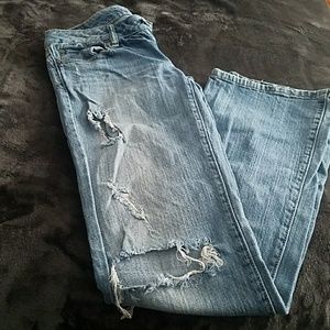 Distressed Favorite Boyfriend Jeans Sz: 0LONG